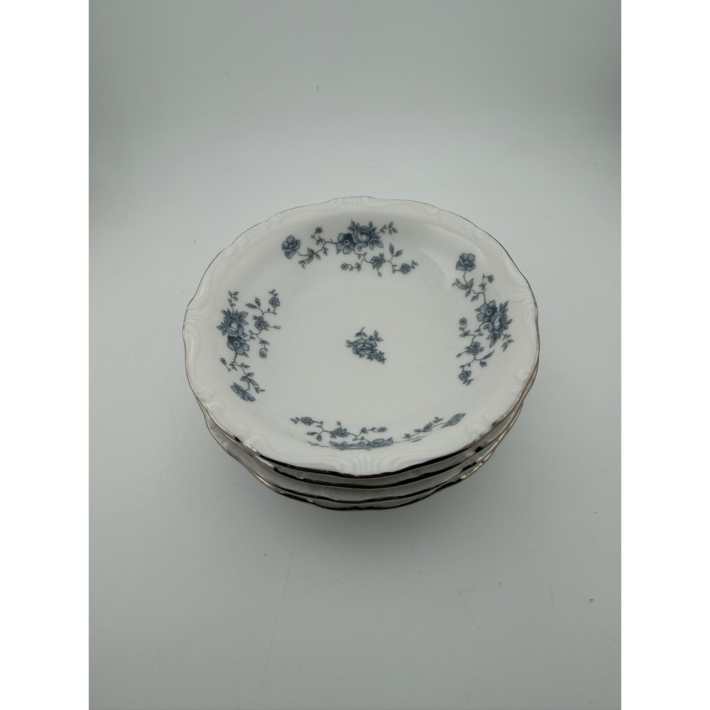 Johann Haviland Bavaria Germany Blue Rose Salad Dessert‎ Plate Set of 4